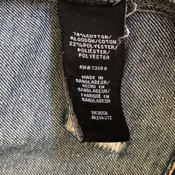 BBJ Los Angeles Distressed Destroyed Jeans Jacket Size Small Boom Boom Jeans - Picture 4 of 11